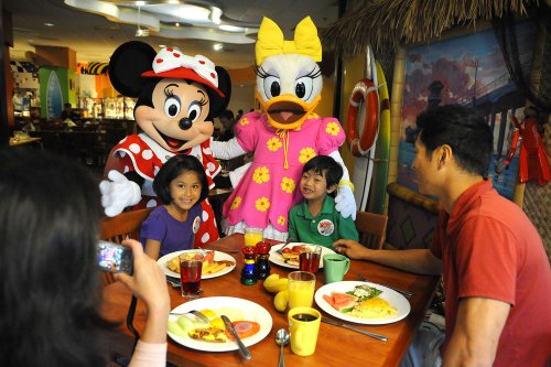 Dining with Disney characters.
