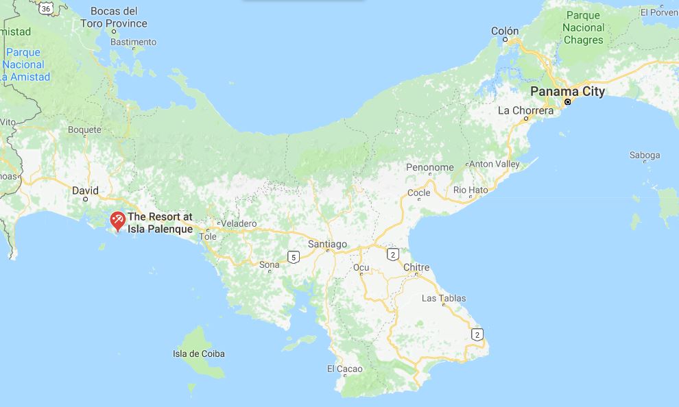 Map of Isla Panama Map of Isla Panama
