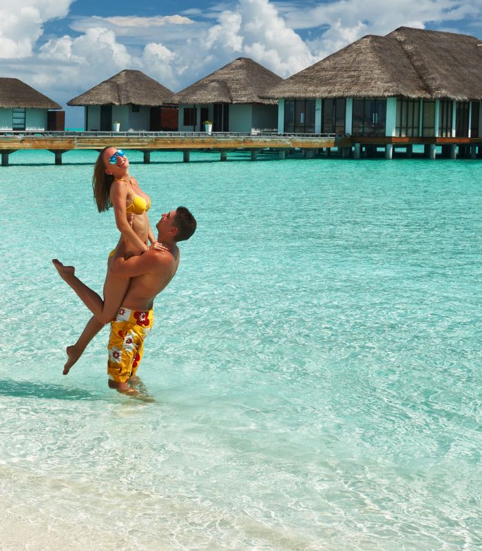 Romantic couple in the Maldives Romantic couple in the Maldives